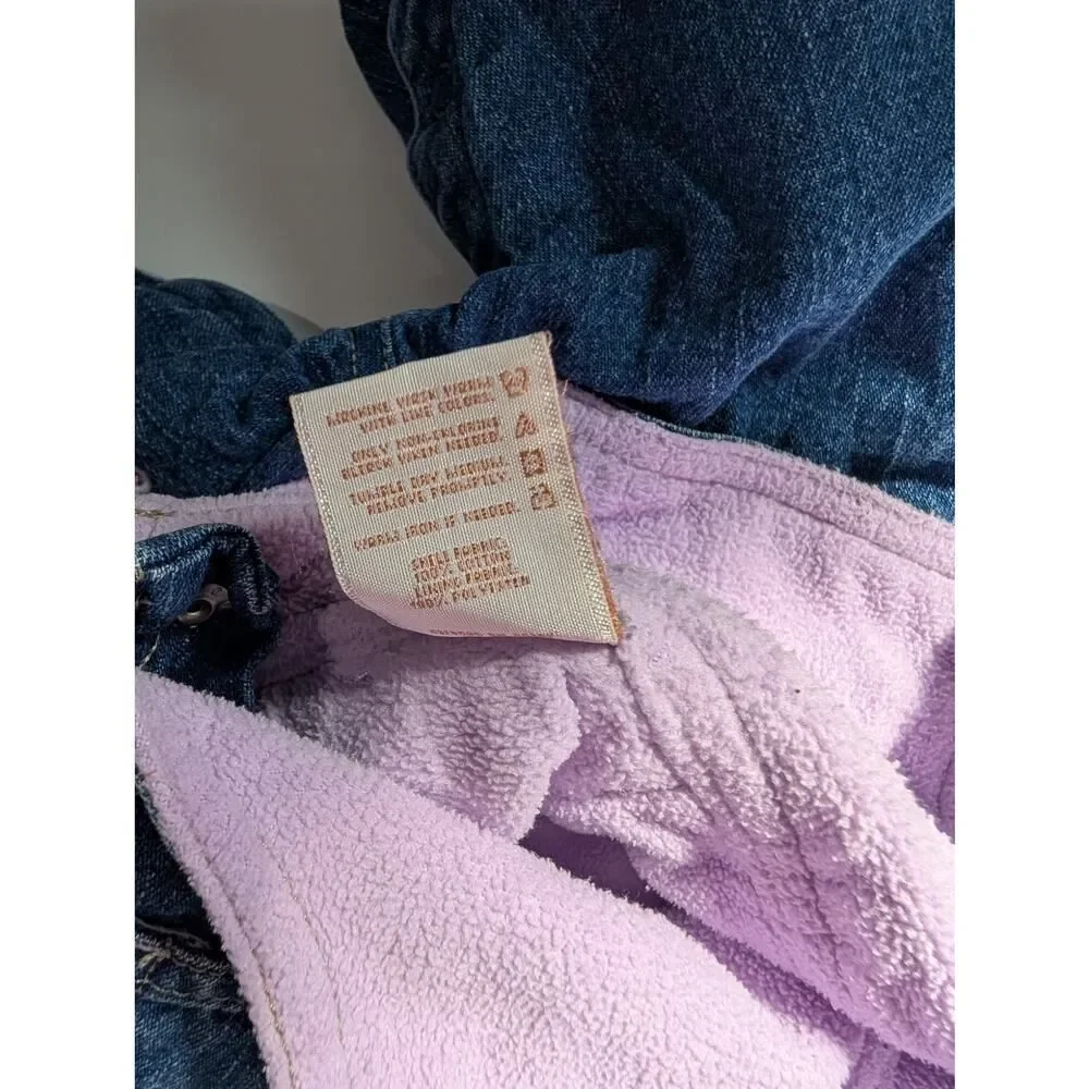 Vintage Oshkosh B'Gosh Overalls 3 Months‎ Purple Fleece Lined Polar Bear